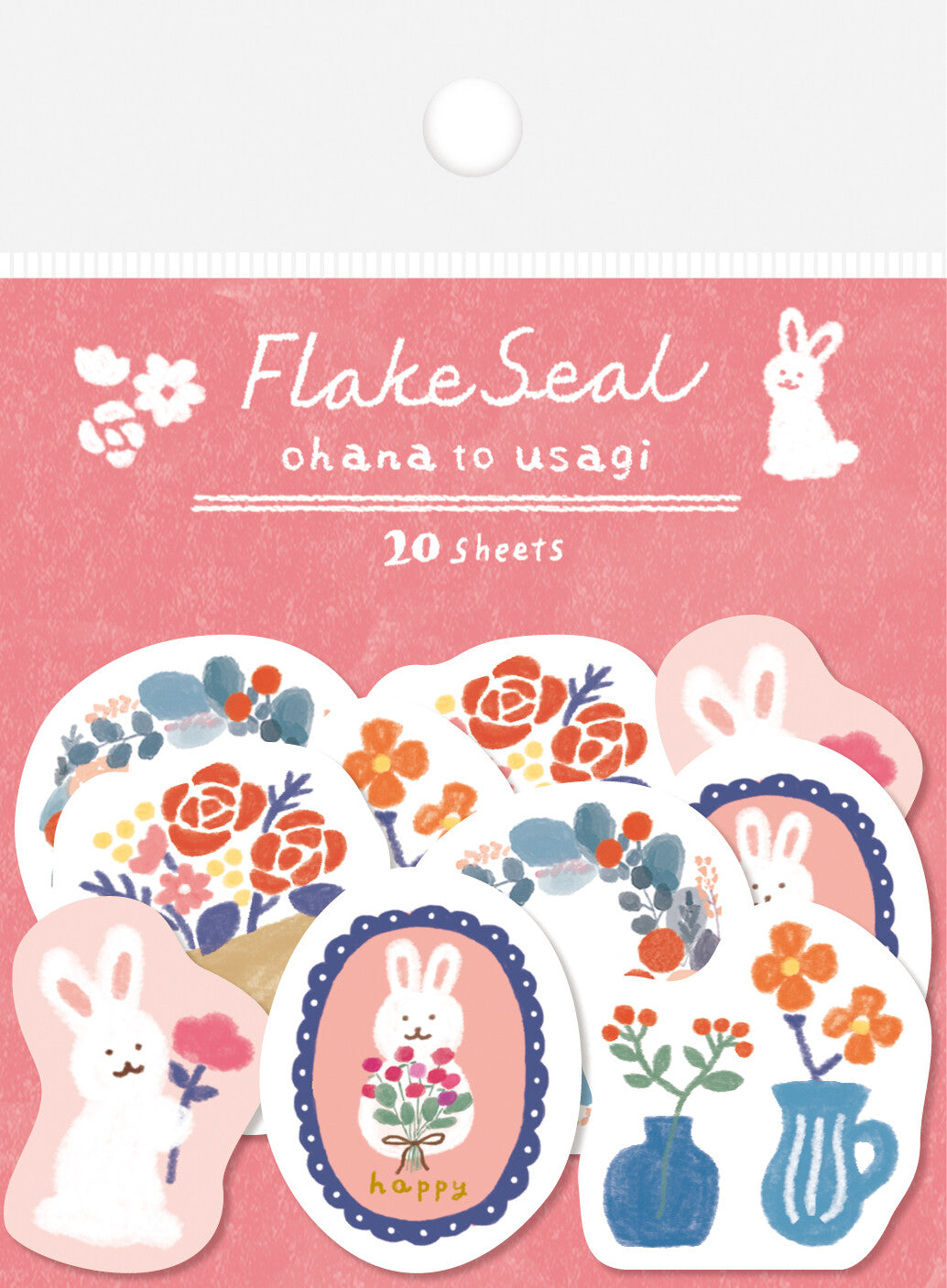 Sticker Flakes | Rabbit + Flowers