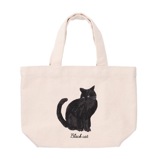 Mini Tote Bag | Black Cat