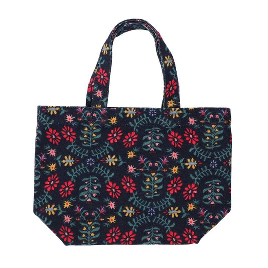 Mini Tote Bag | Black Floral