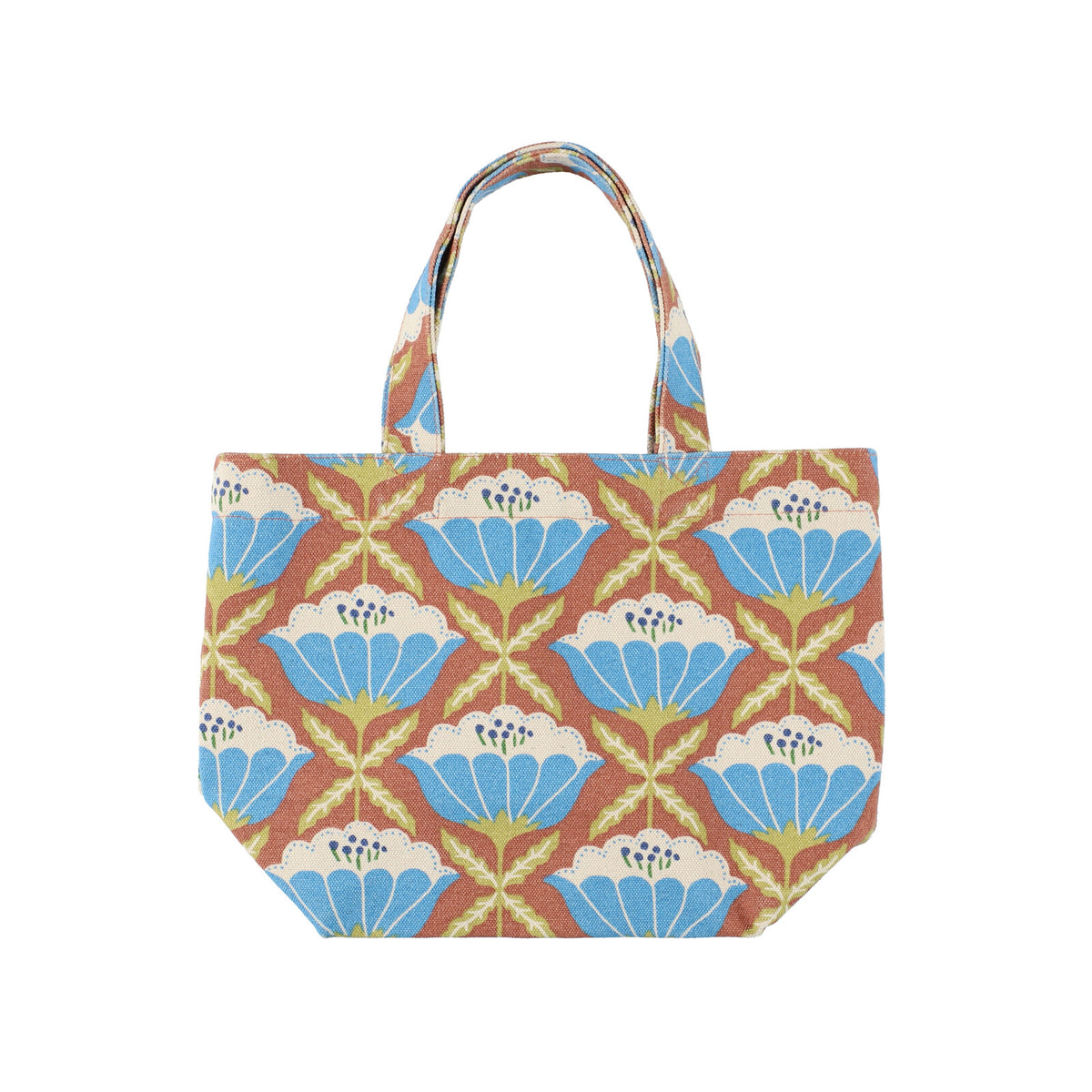 Mini Tote Bag | Orange Retro Floral