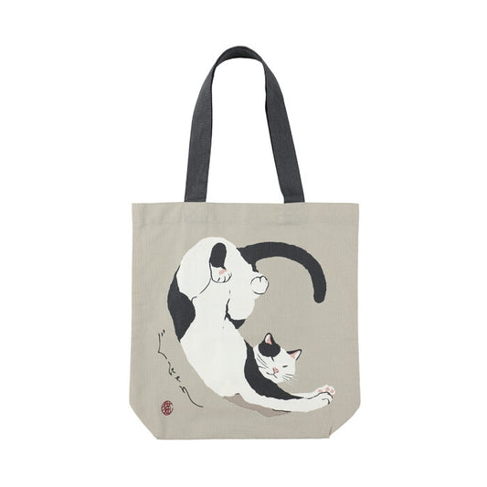 Tote Bag | Grey + White Cat Stretch - Warm Gift Shop