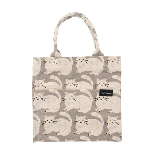 Square Tote Bag | White Cats - Warm Gift Shop