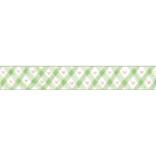 Washi Tape | Green + Pink Hearts