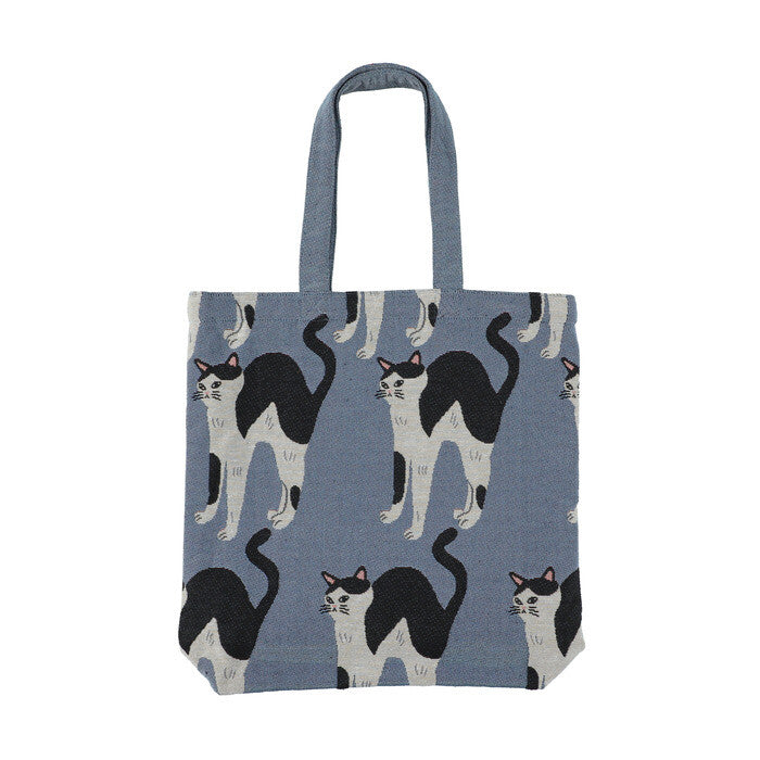 Tote Bag | Jacquard Blue Scaredy Cat