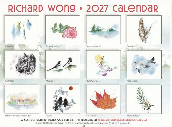 Richard Wong Card 2027 Wall Calendar