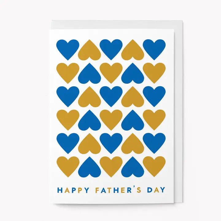 Blue + Gold Hearts | Father's Day Card
