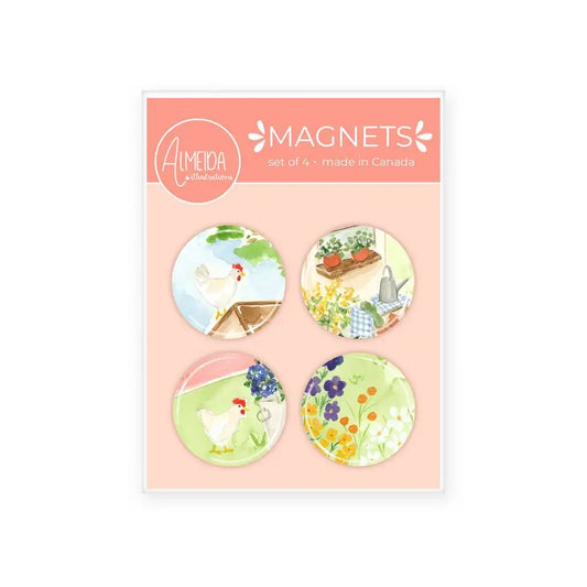 Set of 4 Magnets | Cottage Life - Warm Gift Shop