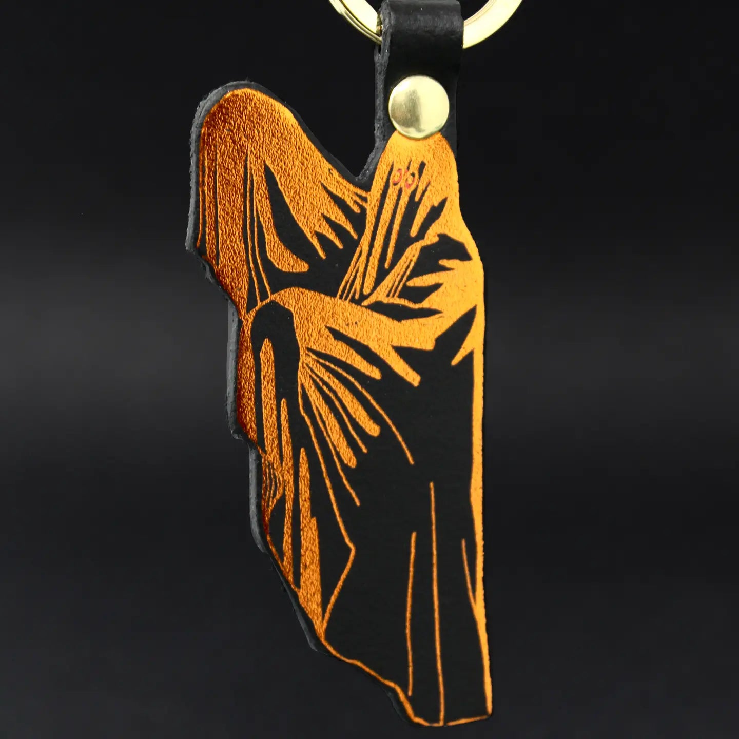 Spoo-Key Ghost Leather Keychain | Black
