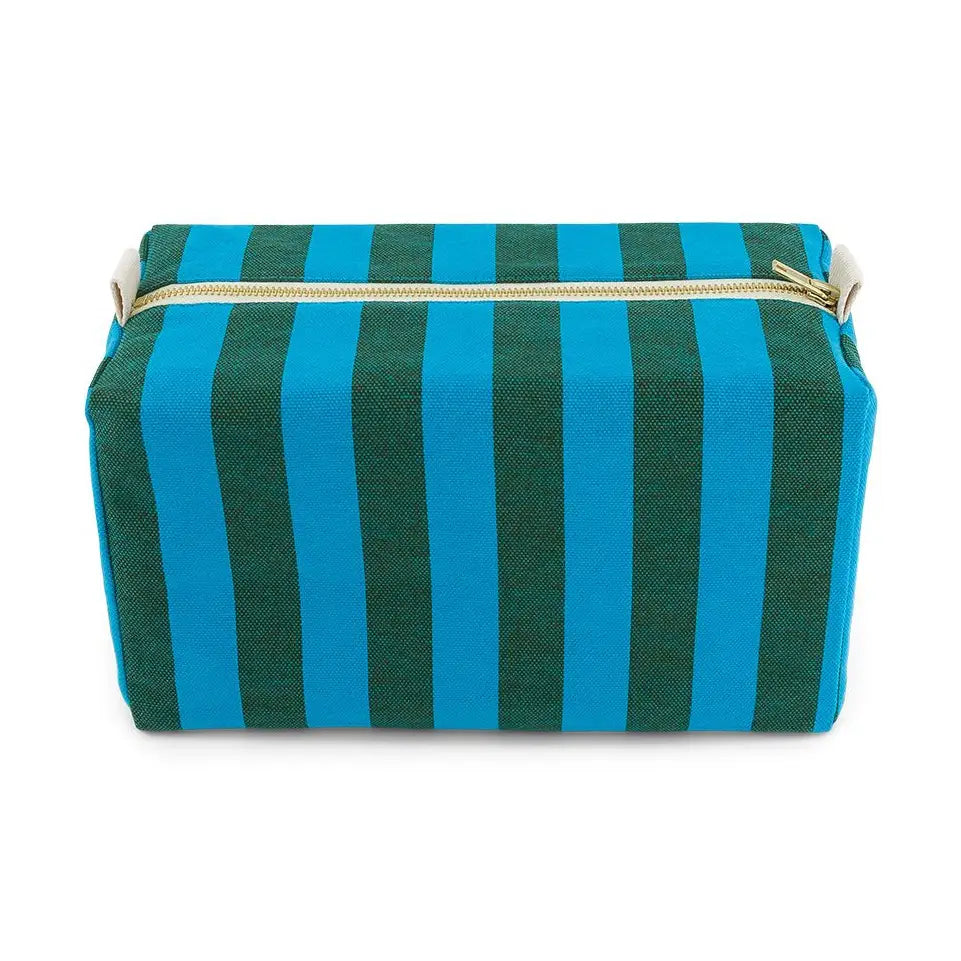 Toiletry Bag | Turquoise + Olive Stripe