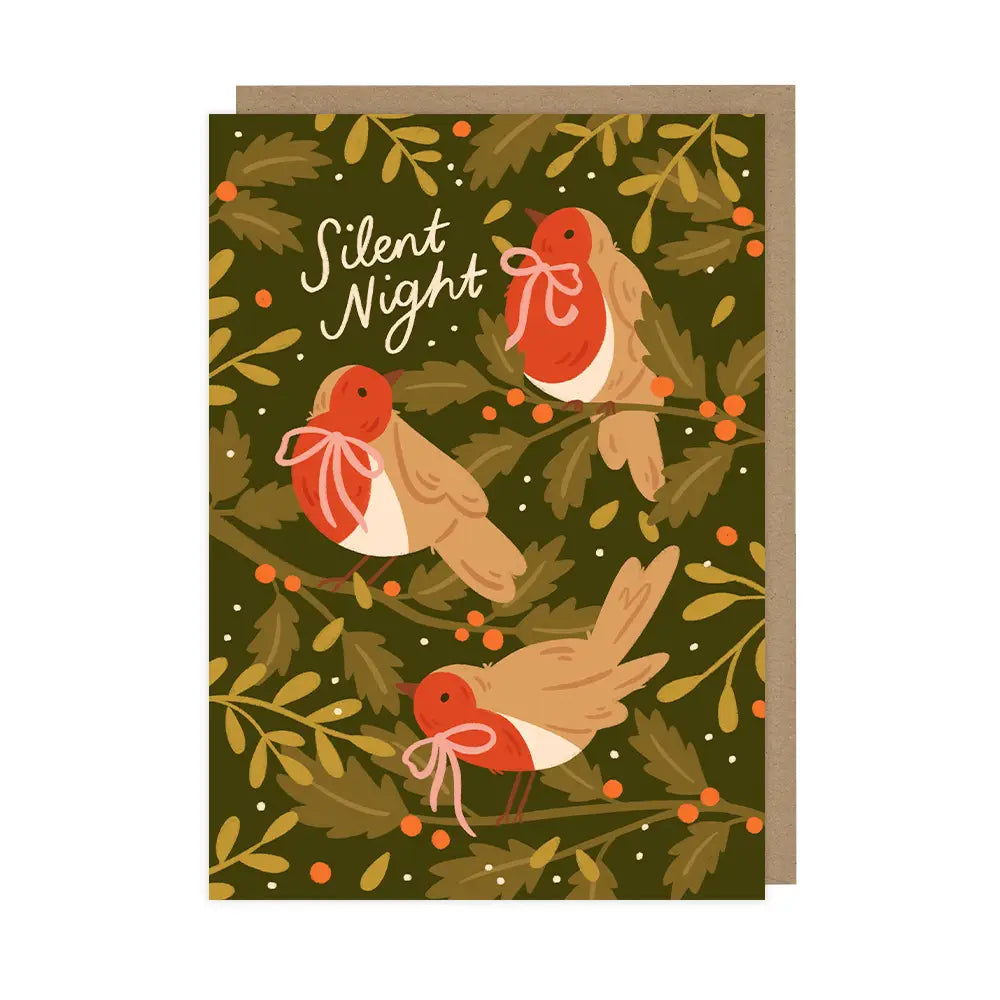 Silent Night Robins | Christmas Card