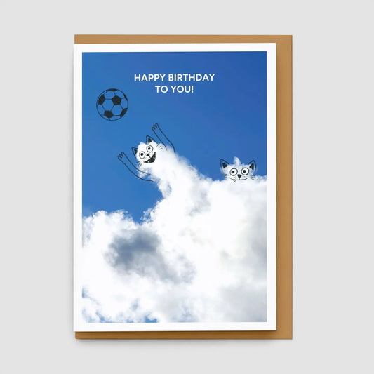 Football Cat Cloud | Birthday Card
