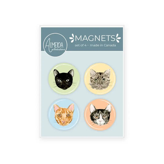 Set of 4 Magnets | Cats - Warm Gift Shop