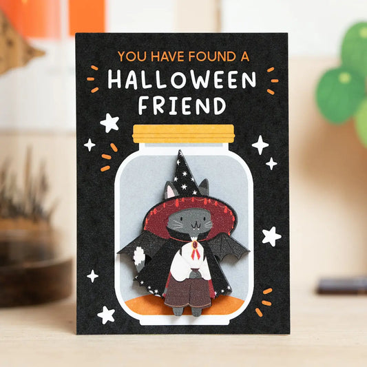 Wooden Pin | Halloween Vampire Cat