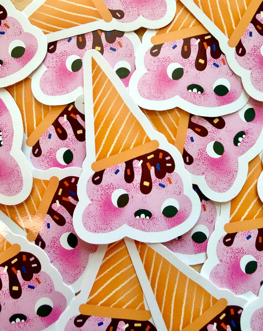 Ice Cream Face Sticker