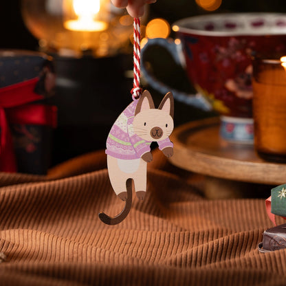 Wooden Ornament | Hanging Cats