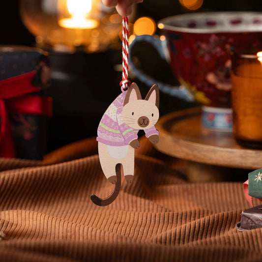 Wooden Ornament | Hanging Cats