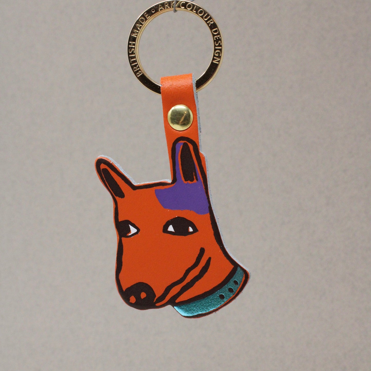 Best Mate Dog Leather Keychain | Orange - Warm Gift Shop