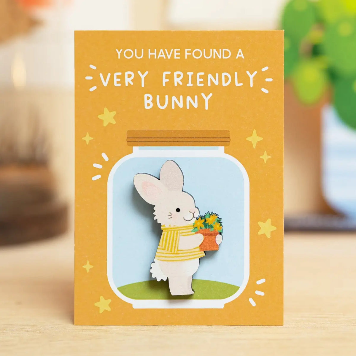 Wooden Pin | Friendly Little Bunny