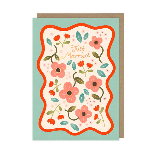 Floral Just Married Foil | Wedding Card