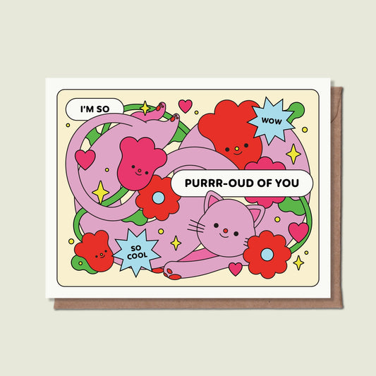 I'm So Purr-oud of You | Congrats Card