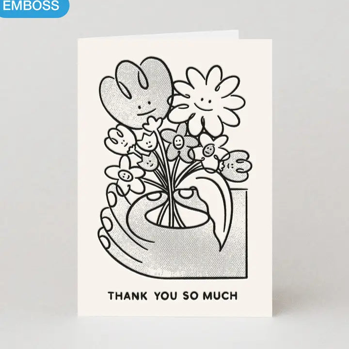Monochrome Floral | Thank You Card