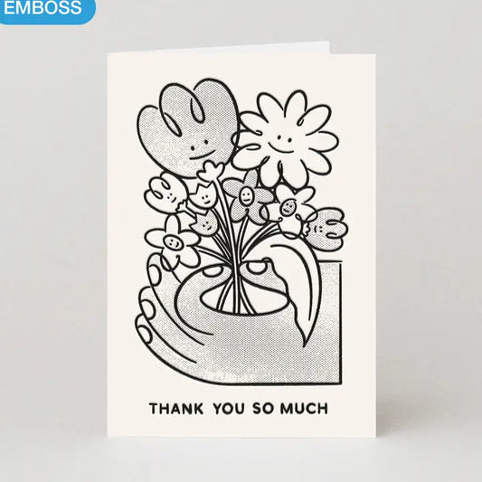 Monochrome Floral | Thank You Card