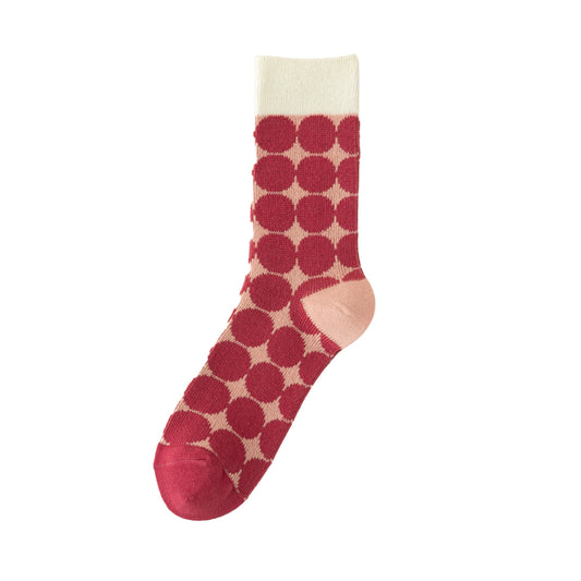 Pink Cotton Socks | Red Dots