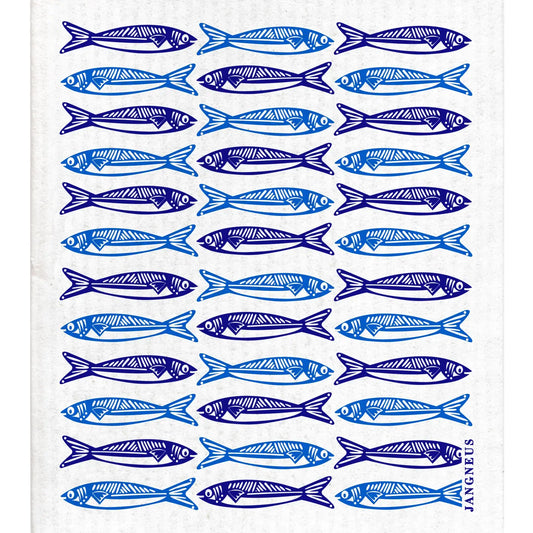 Swedish Dishcloth | Sardines Blue