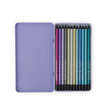 Set of 12 Colouring Pencils | Metallic