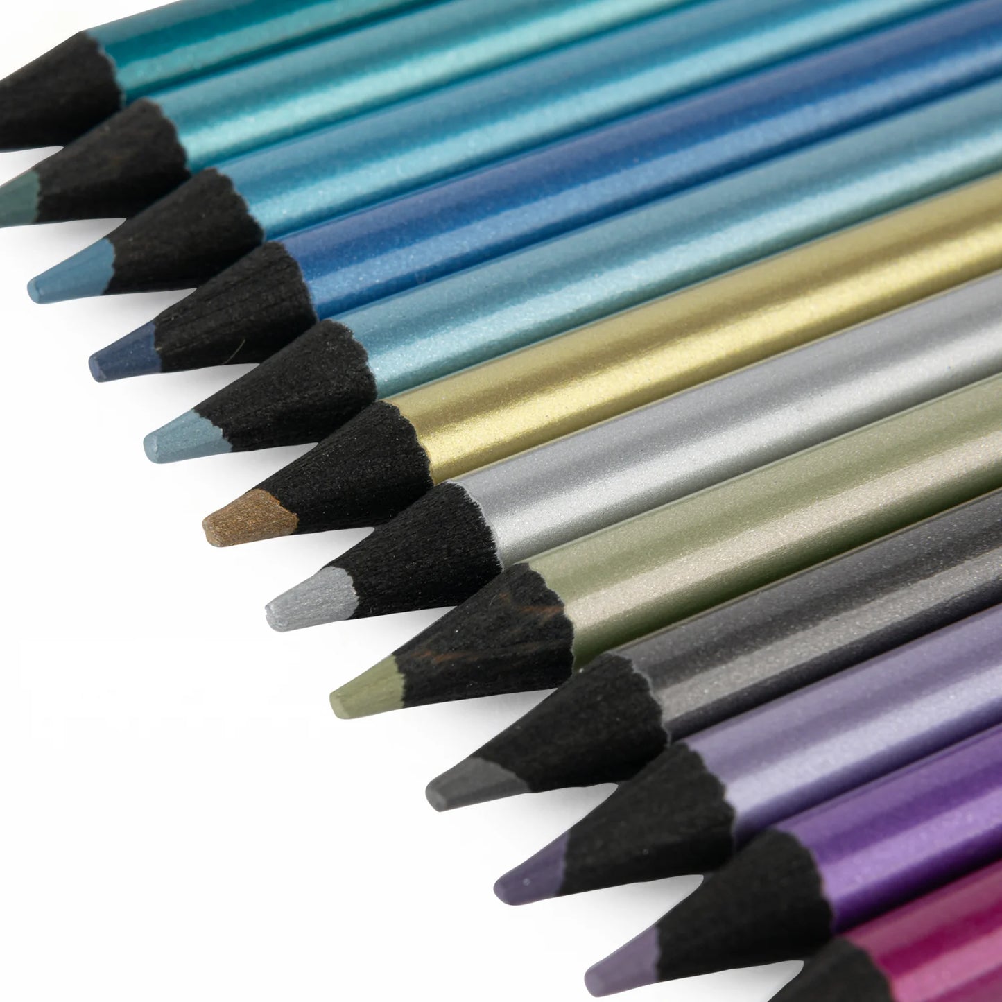 Set of 12 Colouring Pencils | Metallic