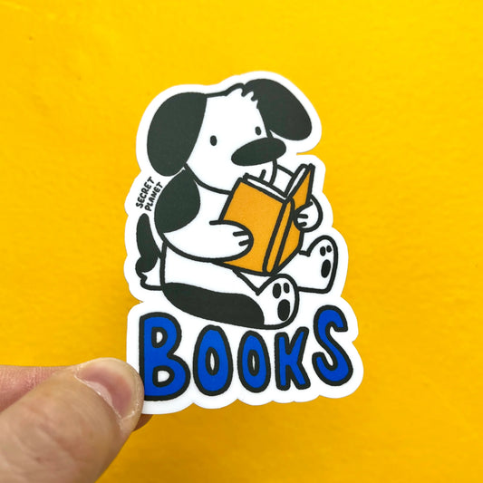 Books Dog Sticker