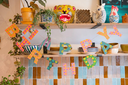 Sewn Garland | Bright Happy Birthday