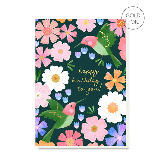 Hummingbird Blossoms | Birthday Card