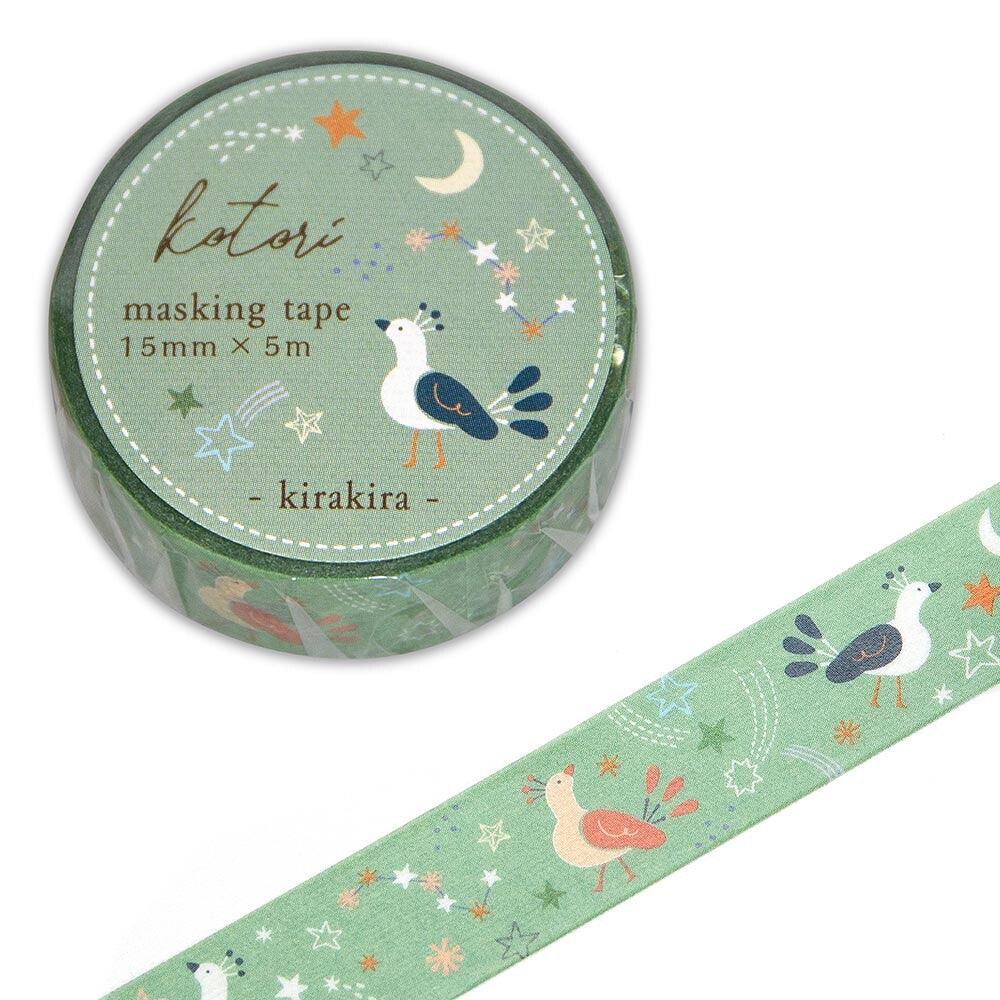 Washi Tape | Birds on Green