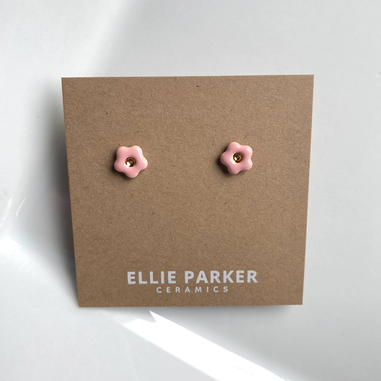 Ceramic Stud Earrings | Pink Flowers