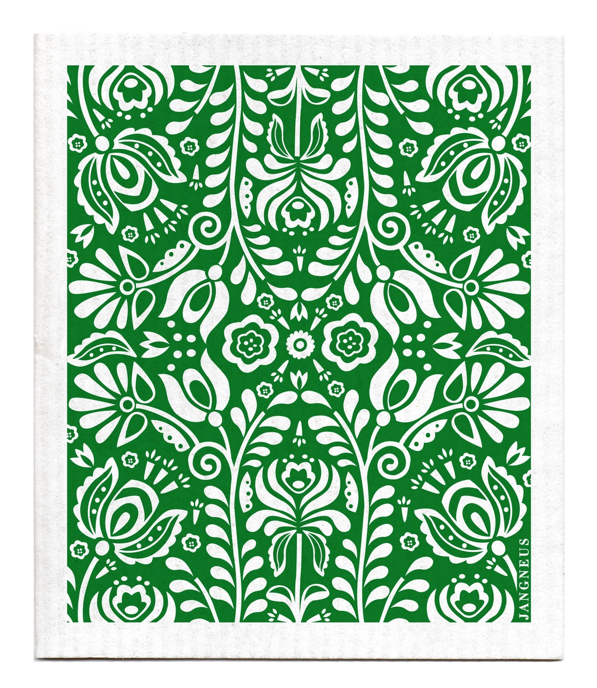 Swedish Dishcloth | Dark Green Scandi Bloom
