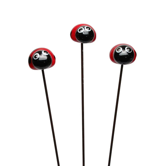 Glass Plant Stake Decoration | Ladybug