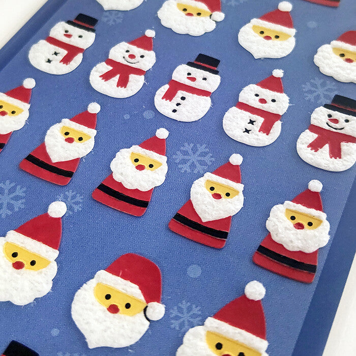 Sticker Sheet | Fuzzy Santa + Snowmen