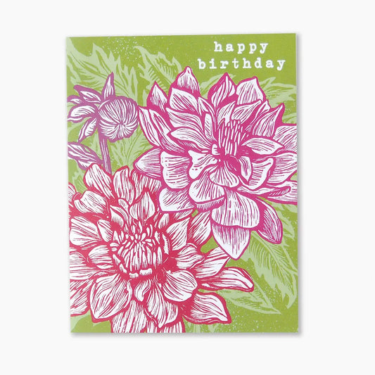 Olive Dahlias | Birthday Card