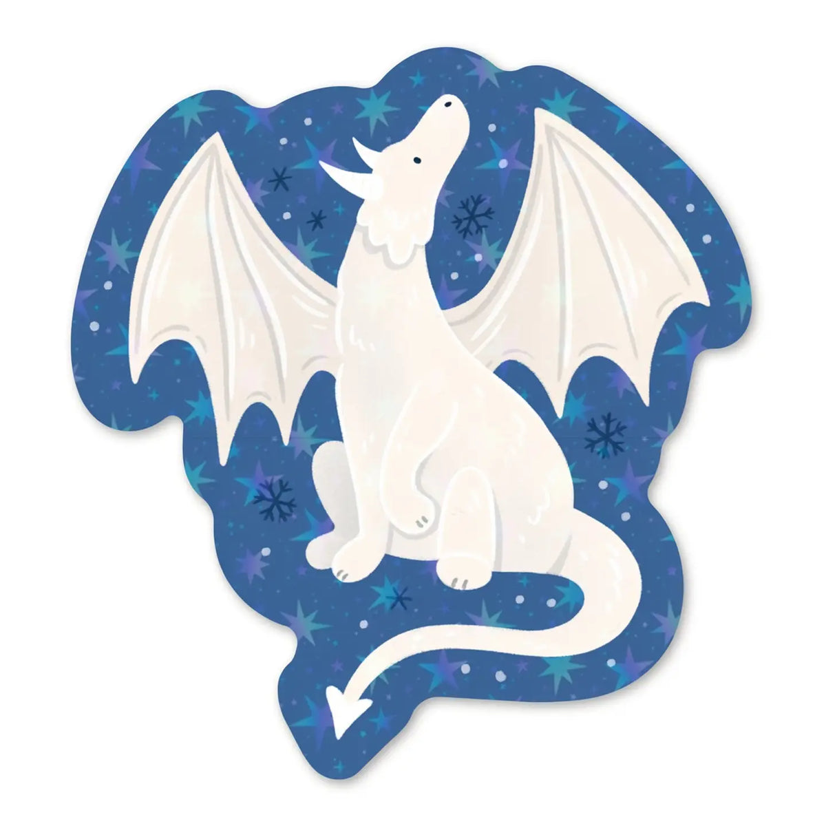 Snow Dragon Holographic Sticker
