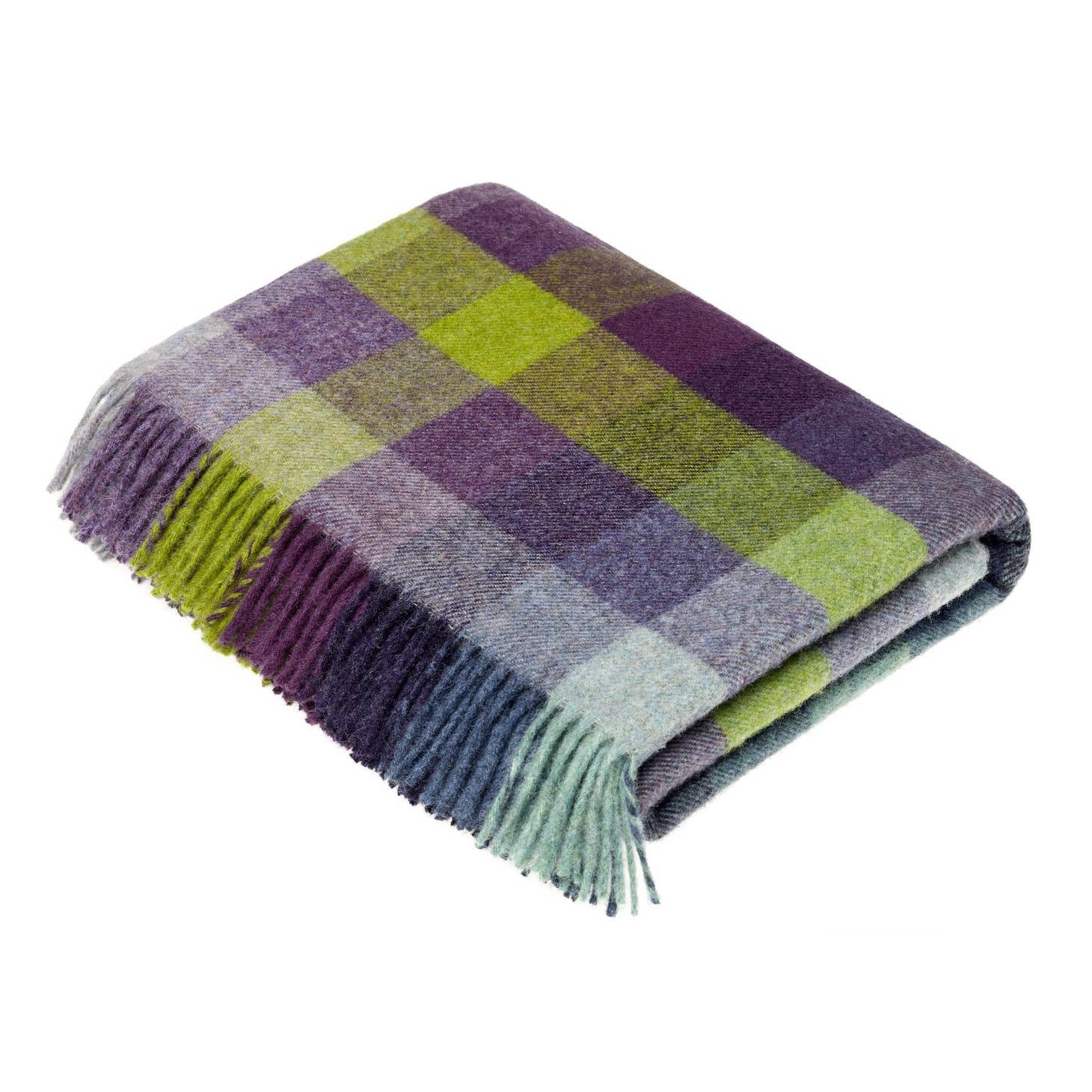 Bronte Moon | Harlequin Blackcurrant Wool Throw - Warm Gift Shop