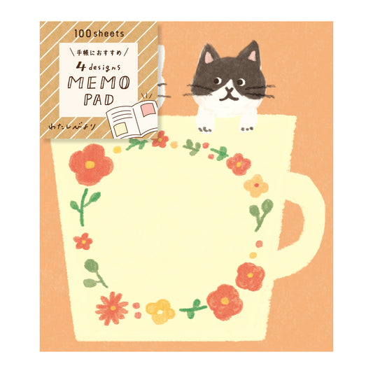 Memo Pad | Cats in Floral Cup