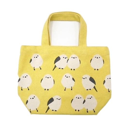 Mini Tote Bag | Birds on Yellow