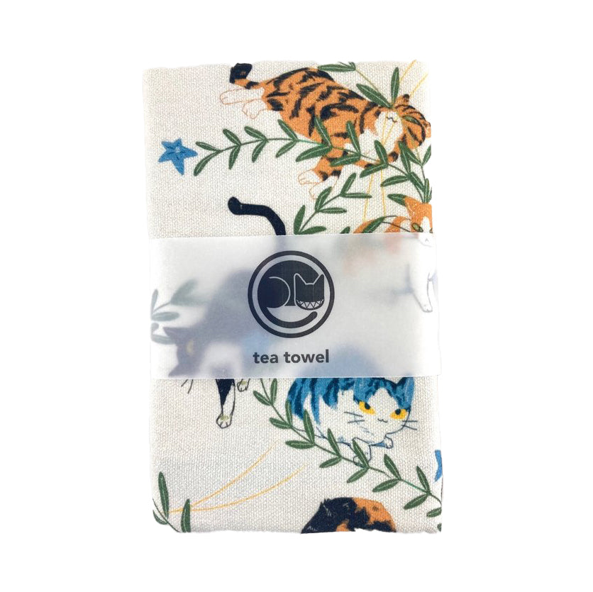 Tea Towel | Floral Cats