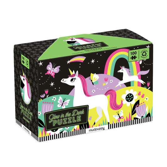 Unicorns 100 piece glow in the dark puzzle