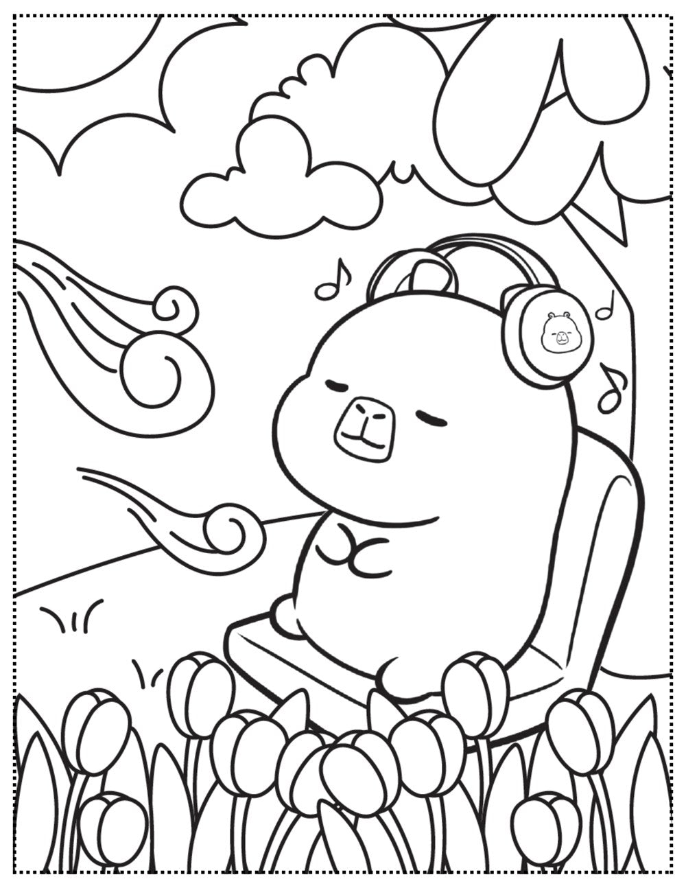 Capybara Bubble Tea Colouring Book - Warm Gift Shop