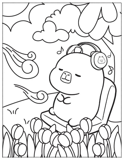 Capybara Bubble Tea Colouring Book - Warm Gift Shop