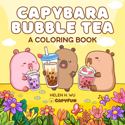 Capybara Bubble Tea Colouring Book - Warm Gift Shop