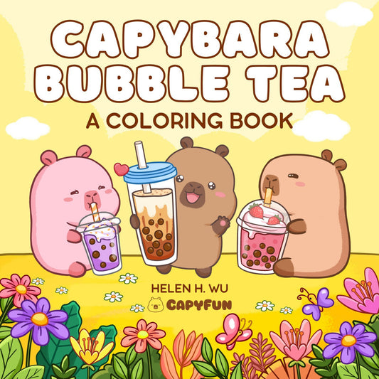 Capybara Bubble Tea Colouring Book - Warm Gift Shop