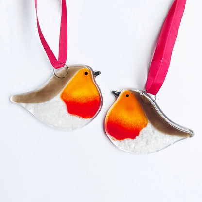 Robin Fused Glass Decoration